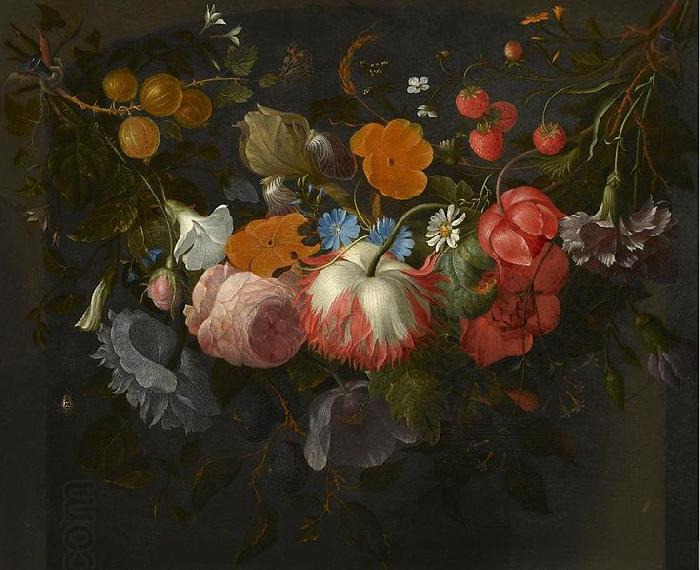 Pieter Gallis Swag of Flowers Hanging in a Niche China oil painting art